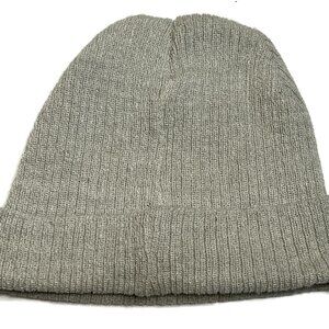 LA Express Beanie Hat Ribbed‎ Cuffed Gray Acrylic